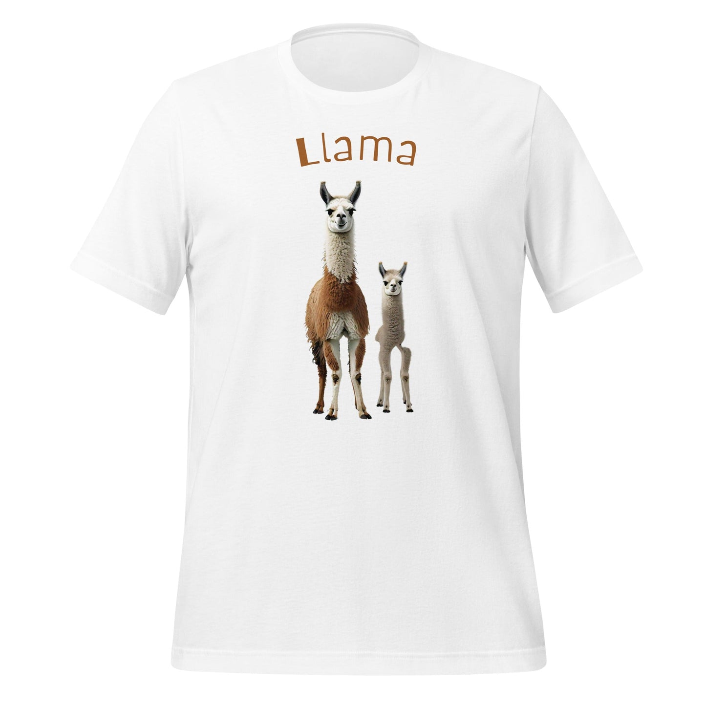 Mockup image of the 3 Llamas by Llama 3 T-Shirt (unisex) White / M.
