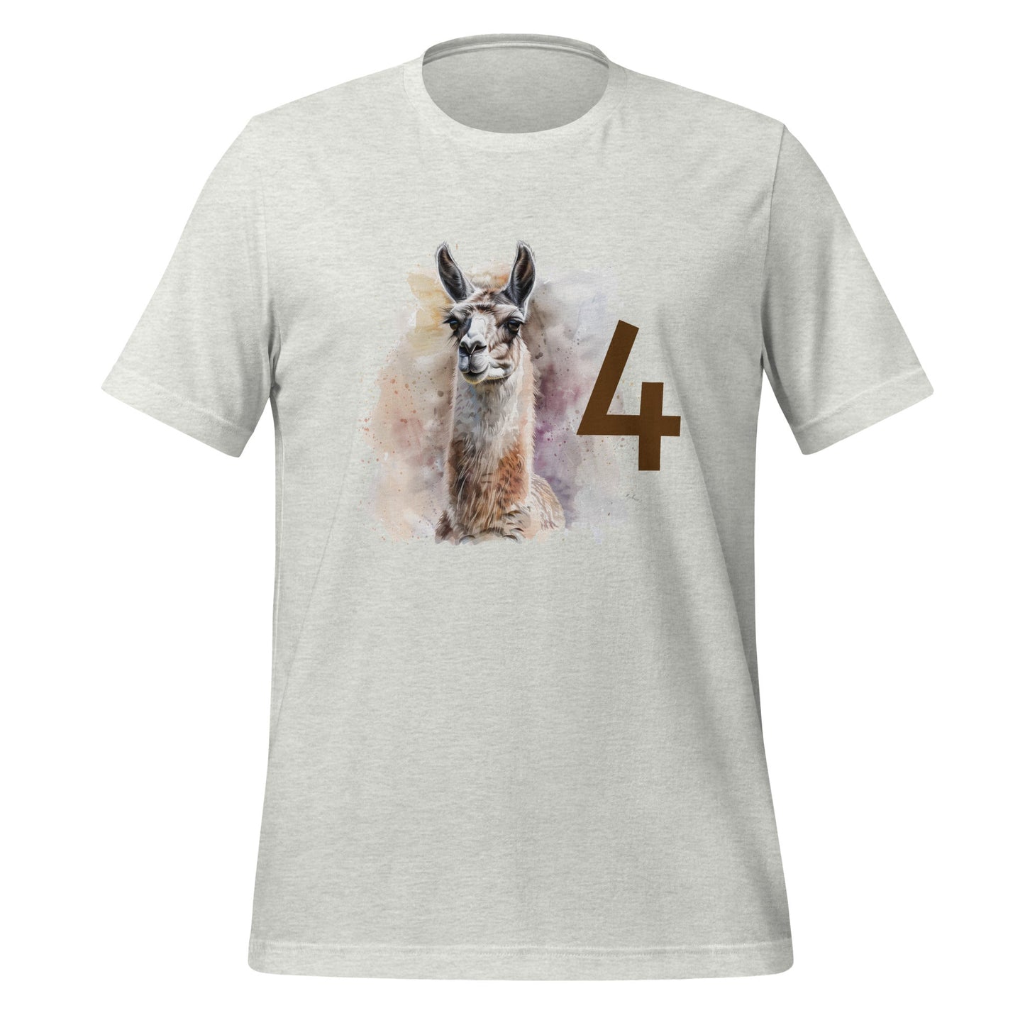 Product mockup photo of the A Llama 4 T Shirt (unisex) Ash / M.