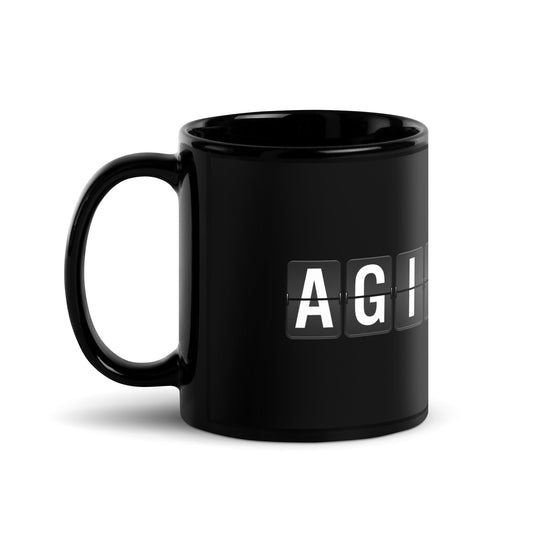 Image of the AGI:2030 Black Glossy Mug.