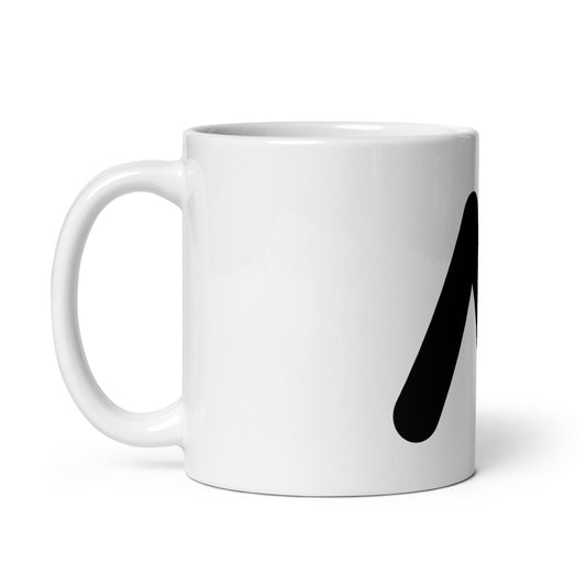 Image of the AI Black Logo on White Glossy Mug.