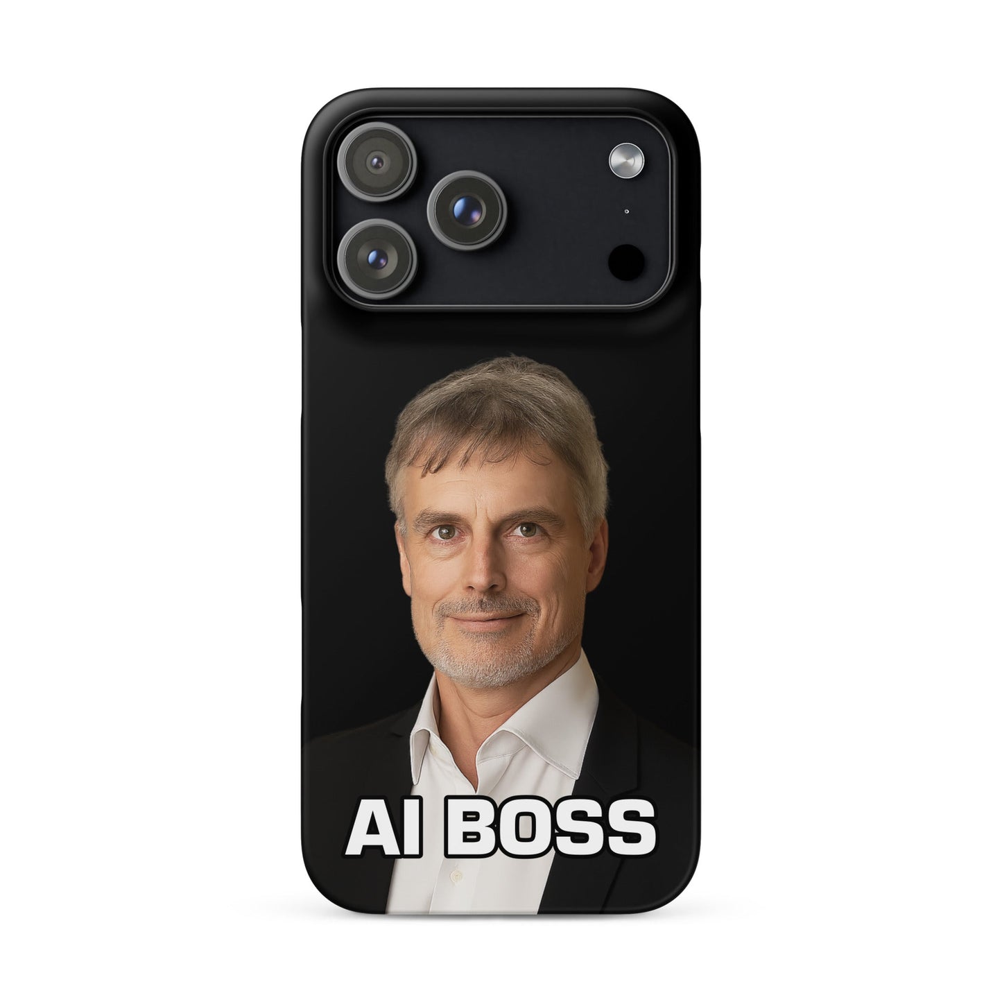 Image of the AI BOSS Jürgen Schmidhuber Snap Case for iPhone iPhone 17 Pro Max.