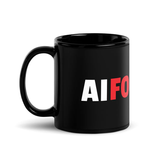 Image of the AI FOUNDER Black Glossy Mug.