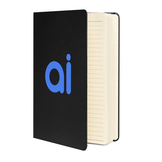Product mockup photo of the ai Hardcover Bound Notebook.