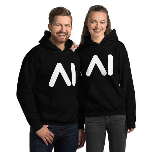 Product mockup photo of the AI Logo Hoodie (unisex).