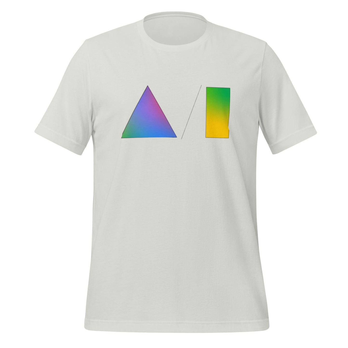 Product mockup photo of the AI Meets Google I/O T Shirt (unisex) Silver / M.