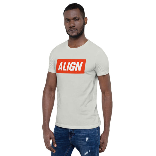 Product mockup photo of the ALIGN T Shirt (unisex).