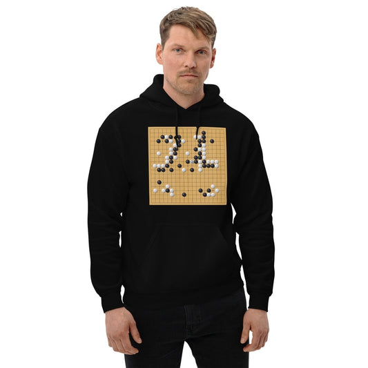 Product mockup photo of the AlphaGo vs Lee Sedol Game 4 ’Good Move’ 78 Hoodie (unisex).