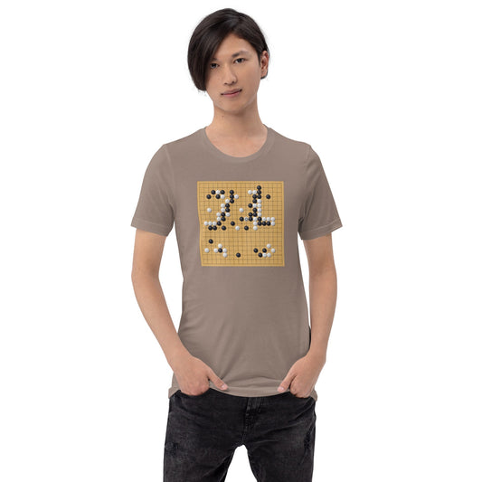Mockup image of the AlphaGo vs Lee Sedol Game 4 ’Good Move’ 78 T Shirt (unisex).