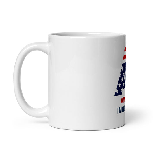 Image of the American Intelligence White Glossy Mug.