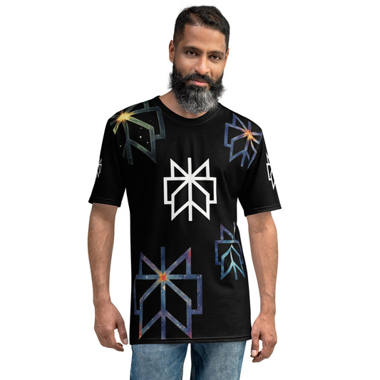 Product mockup photo of the Aravind’s Stars T Shirt (unisex).