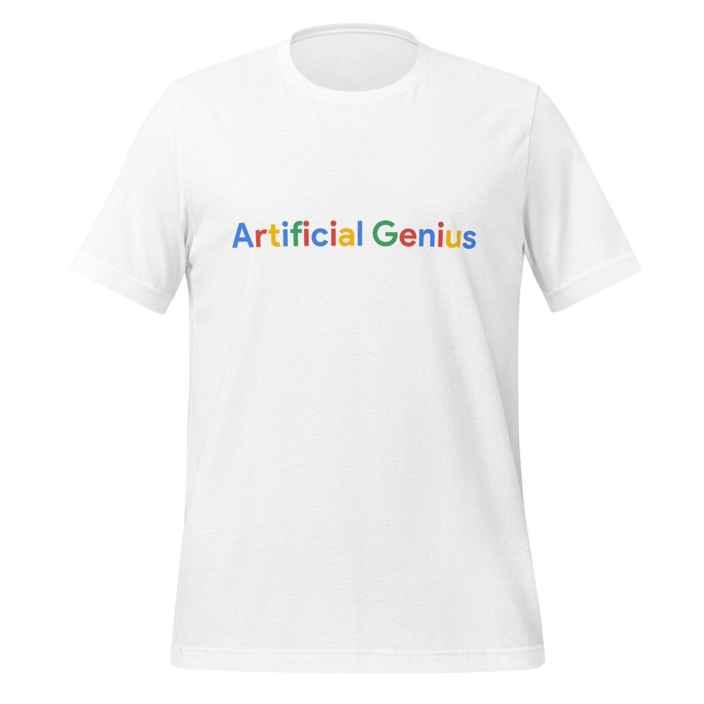Product mockup photo of the Artificial Genius Search Logo T Shirt (unisex) White / M.