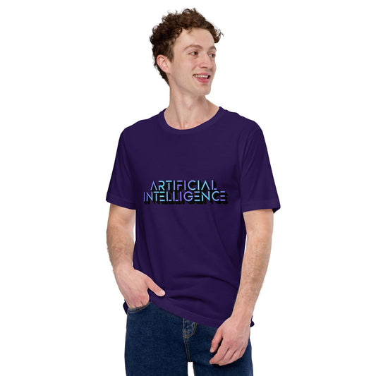 Product mockup photo of the Artificial Intelligence 3D Projection T Shirt (unisex).