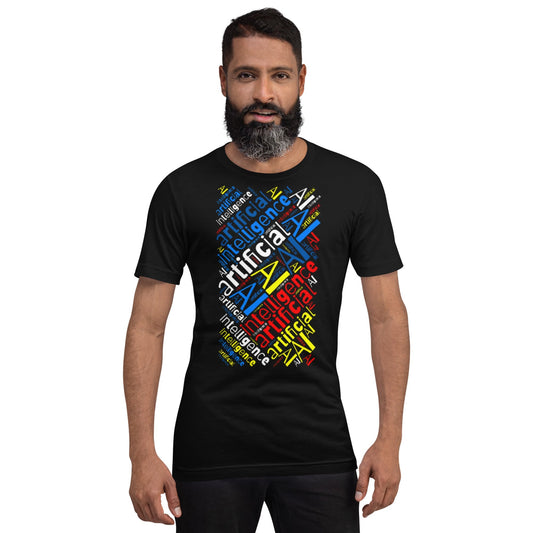 Image of the artificial intelligence AI Word Cloud T-Shirt (unisex).