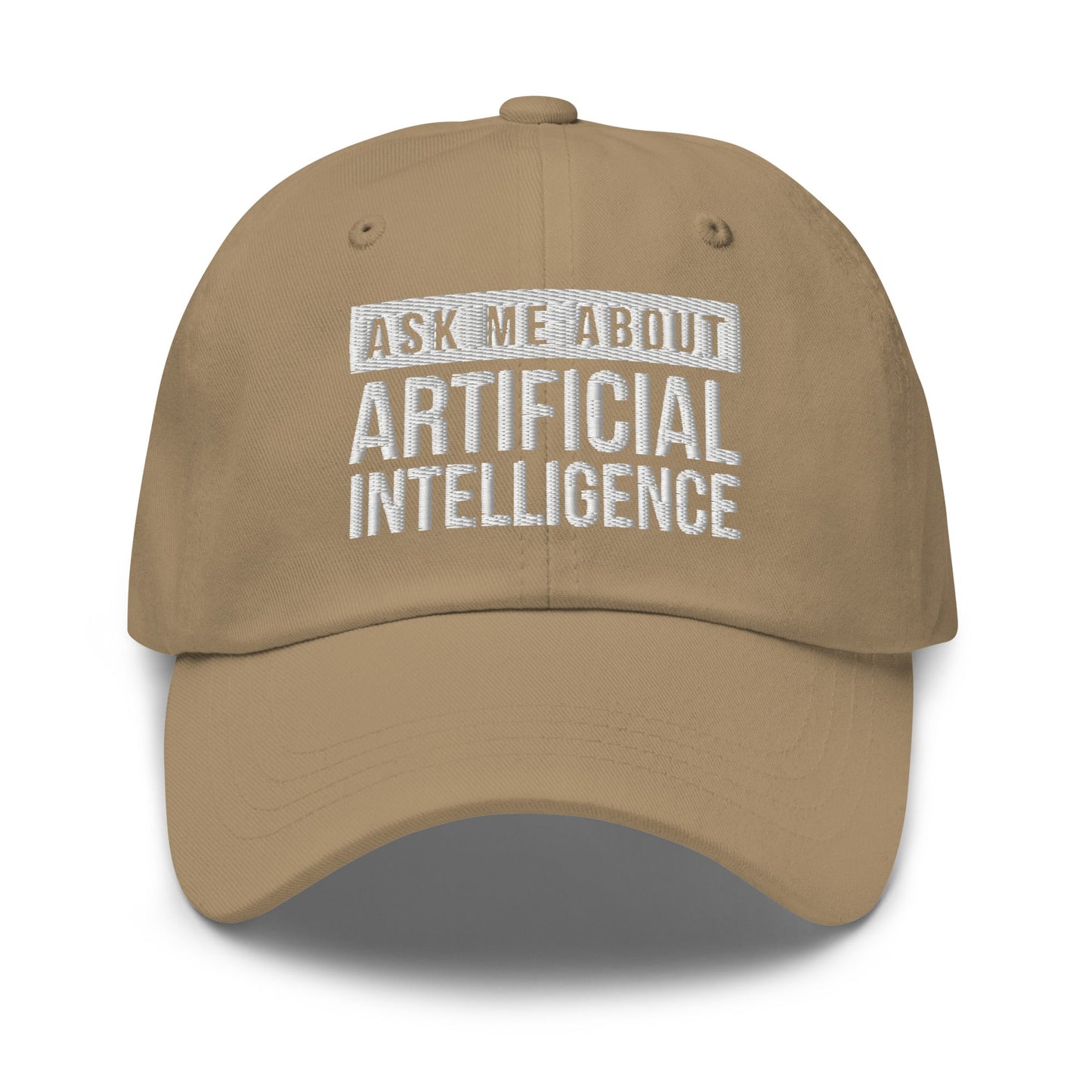 Image of the Ask Me About Artificial Intelligence Cap Khaki.