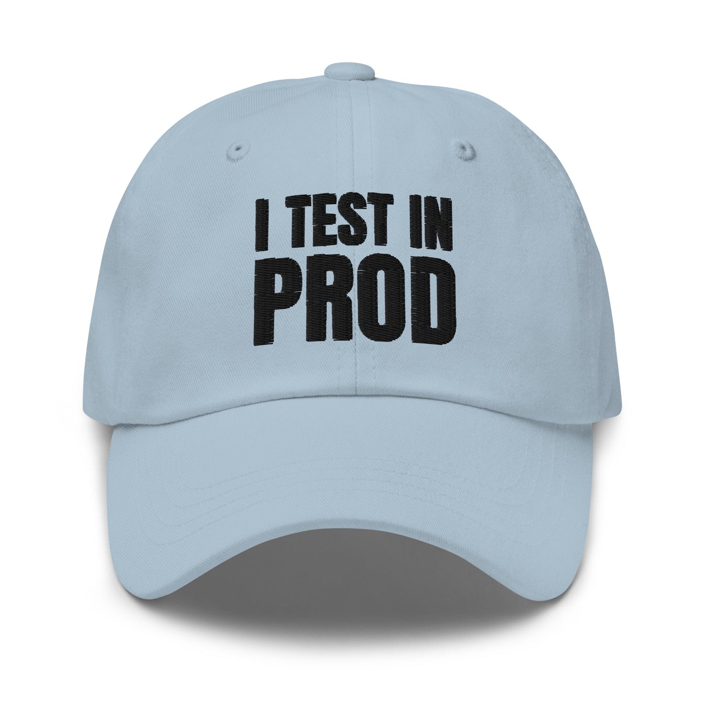 Image of the Black I Test in Prod Cap Light Blue.