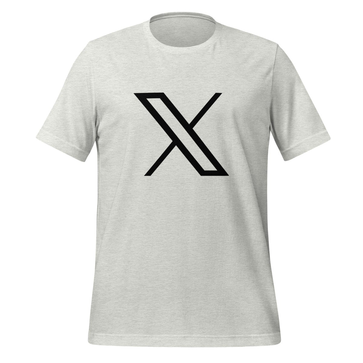 Product mockup photo of the Black Twitter X Logo T Shirt (unisex) Ash / M.