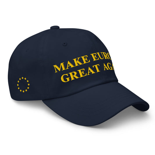 Image of the Blue MAKE EUROPE GREAT AGAIN (MEGA) Cap + EU Stars.