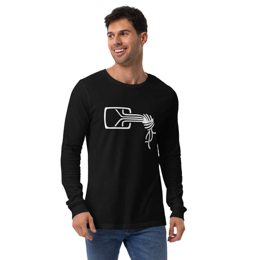 Product mockup photo of the Chaos Computer Club Logo Long Sleeve T Shirt (unisex).