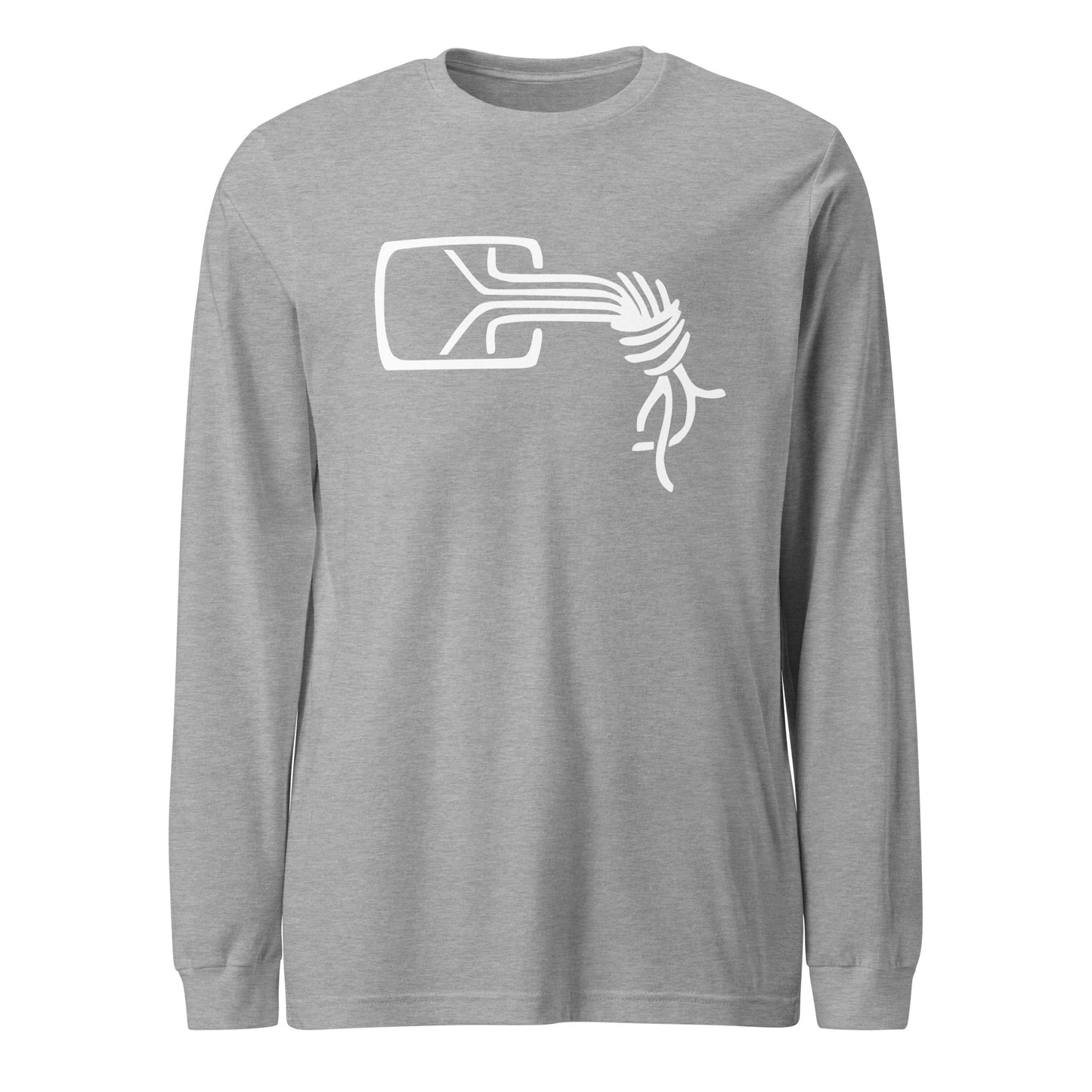 Product mockup photo of the Chaos Computer Club Logo Long Sleeve T Shirt (unisex) Athletic Heather / M.