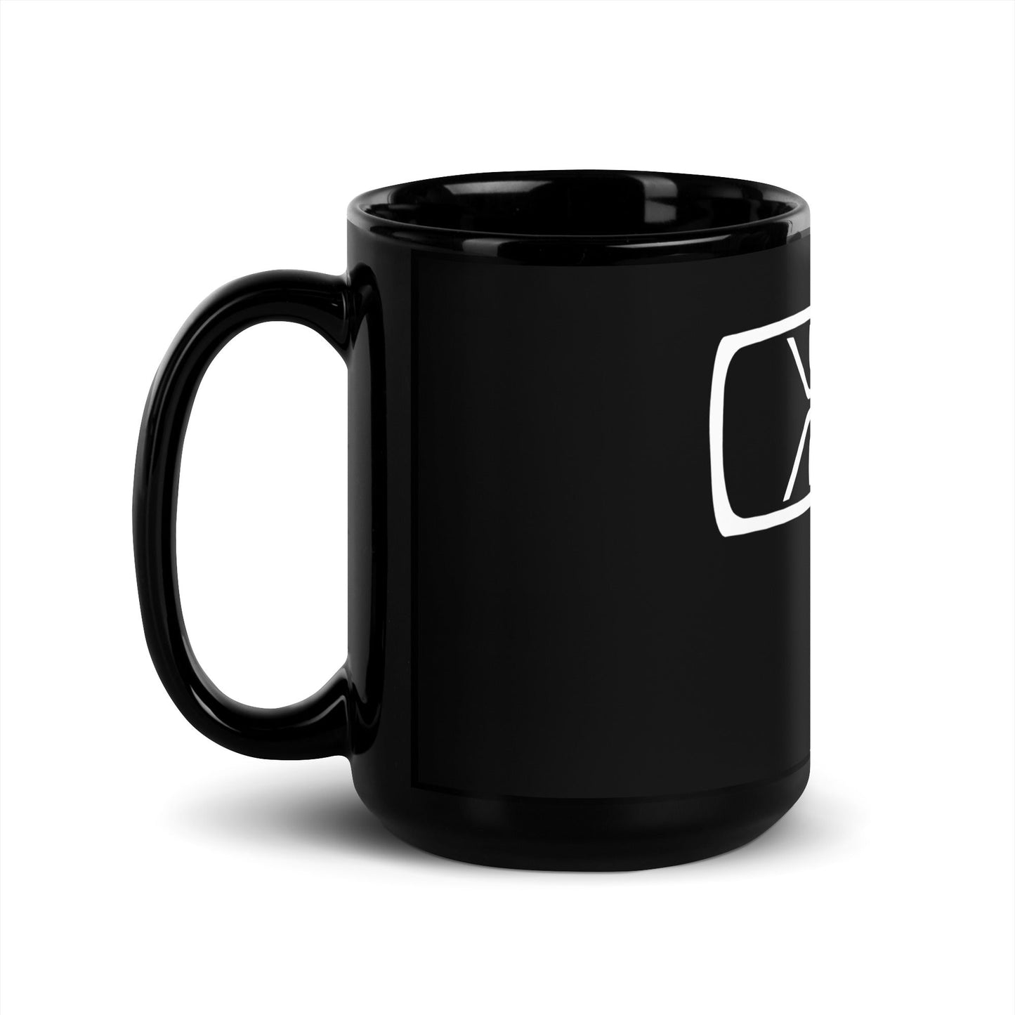 Image of the Chaos Computer Club Logo on Black Glossy Mug.