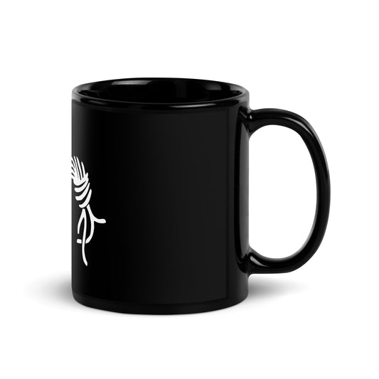 Image of the Chaos Computer Club Logo on Black Glossy Mug.