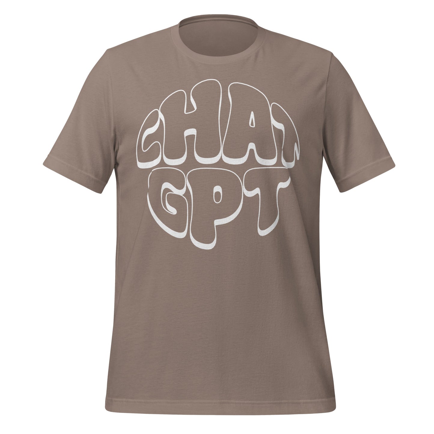 Product mockup photo of the CHAT GPT T Shirt (unisex) Pebble / M.