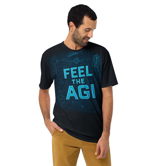 Image of the ChatGPT 4o Designed Futuristic Feel The AGI T-Shirt (men).