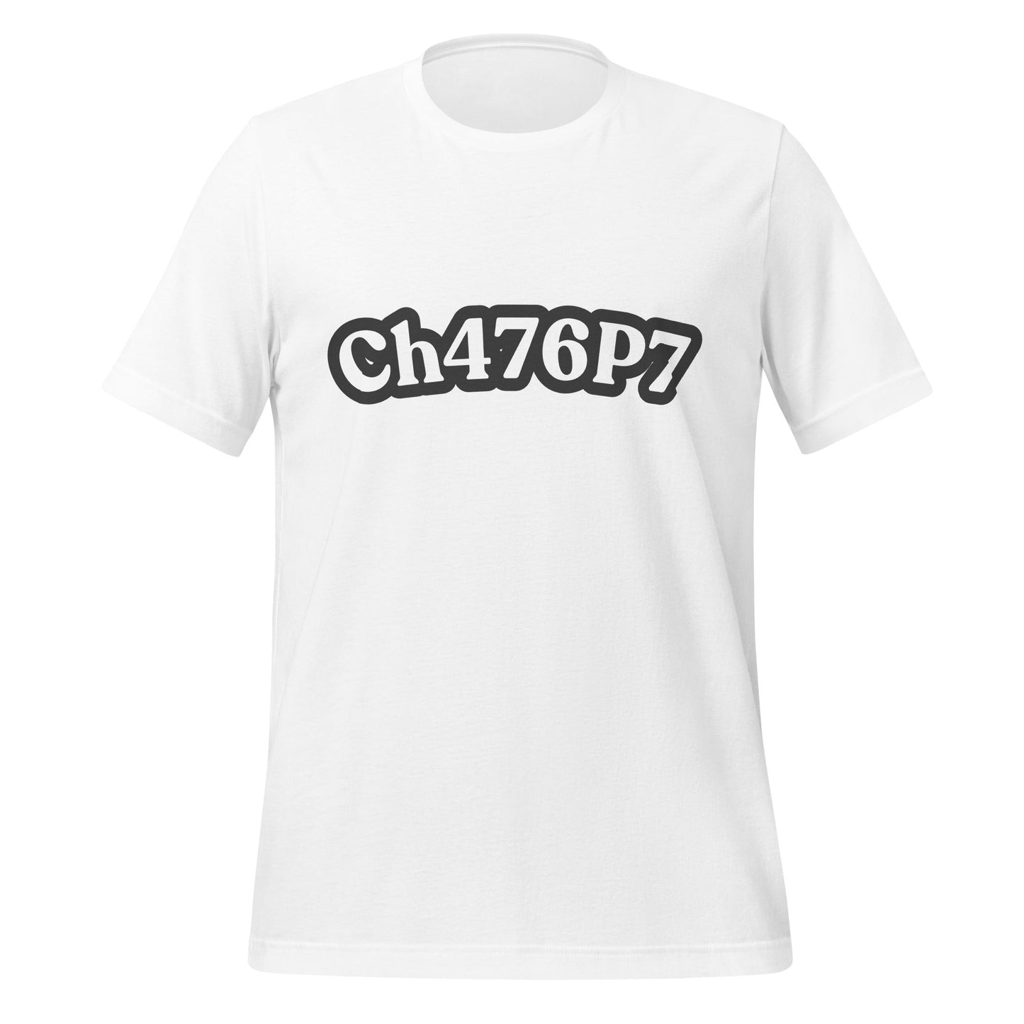 Product mockup photo of the ChatGPT Leet T Shirt (unisex) White / M.