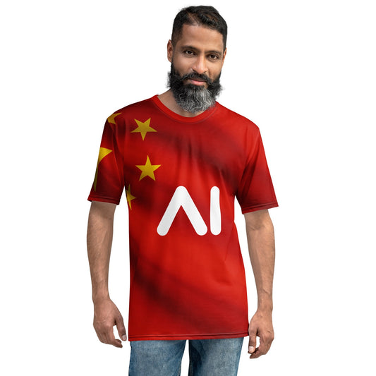 Product mockup photo of the China AI Logo T Shirt (men).