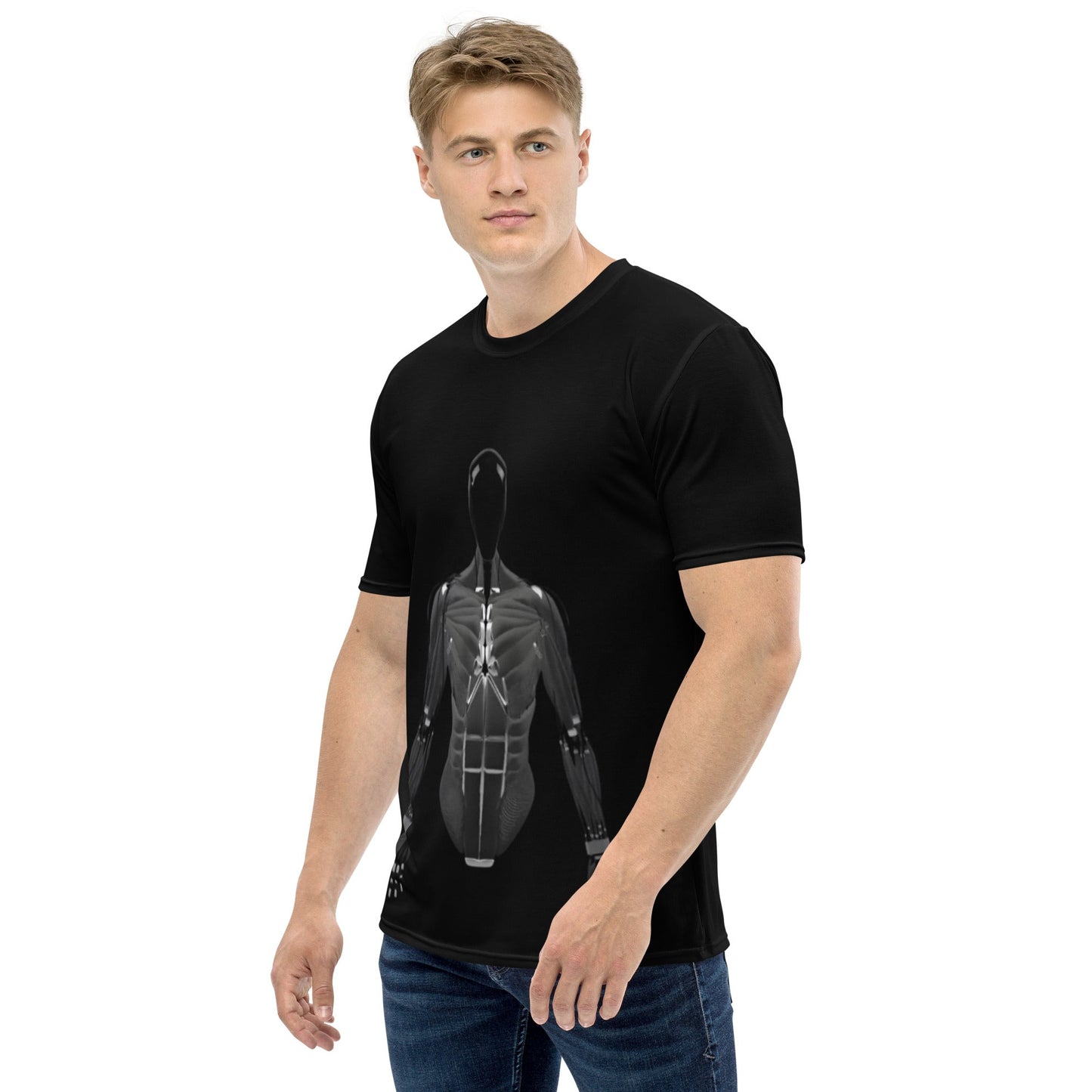 Product mockup photo of the Clone Robotics Torso T Shirt (men).