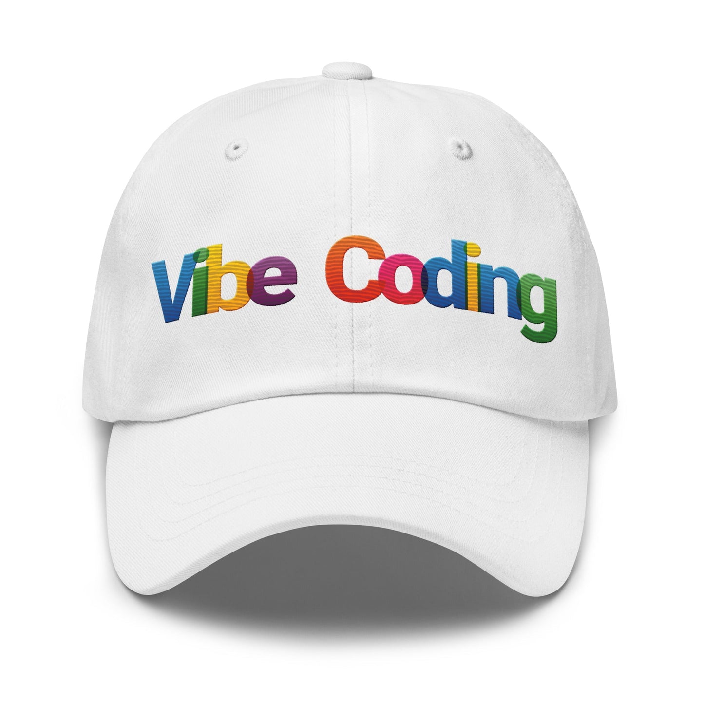 Image of the Colorful Vibe Coding Cap White.