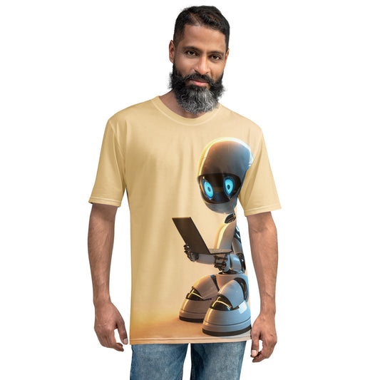 Product mockup photo of the Computers Robot Hero T Shirt (men).