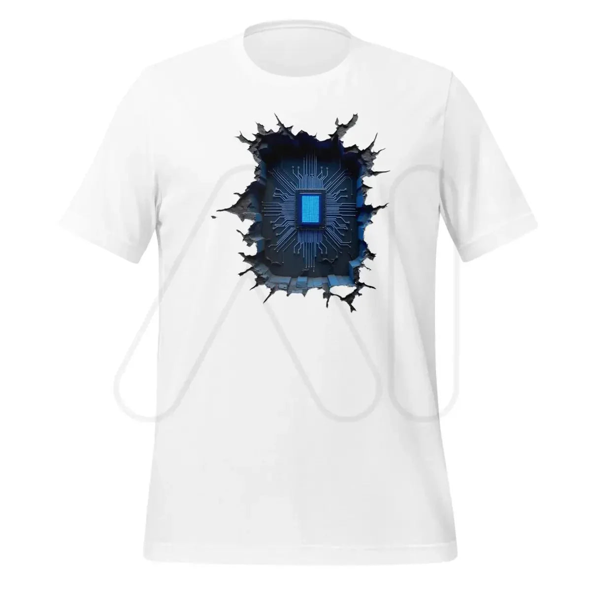 Product mockup photo of the CPU Heart T Shirt (unisex) White / M.
