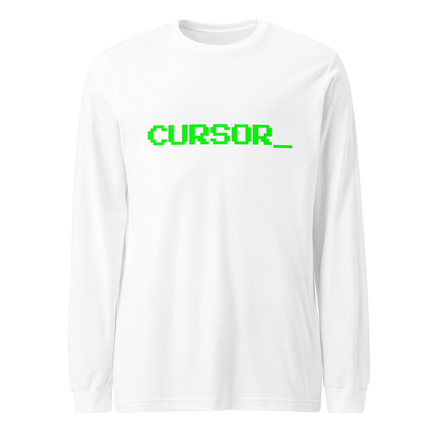 Image of the Cursor Underscore Long Sleeve T-Shirt (unisex) White / M.