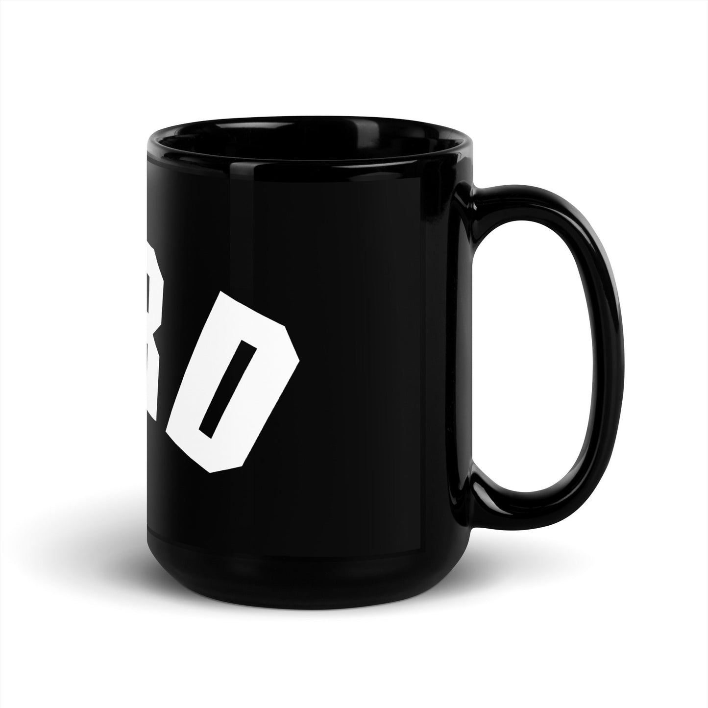 Image of the Curved Nerd Sign Black Glossy Mug.