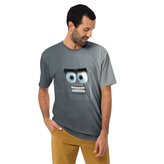 Product mockup photo of the Cute Robot Face T Shirt 1 (men).