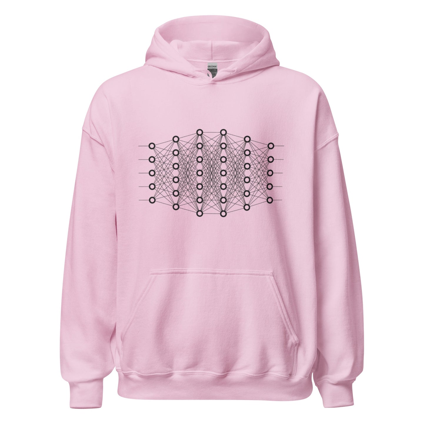 Mockup image of the Deep Learning Hoodie (unisex) Light Pink / M.