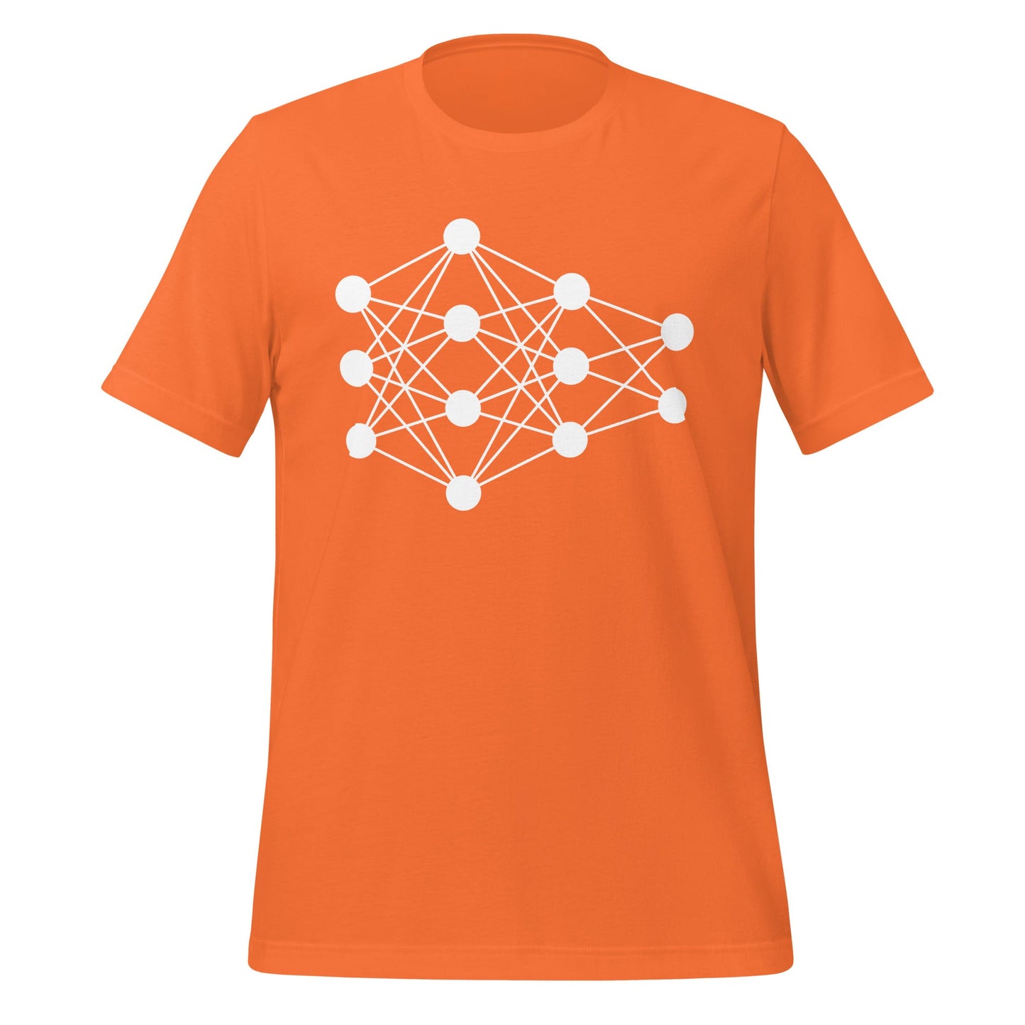 Mockup image of the Deep Neural Network T-Shirt 5 (unisex) Orange / M.