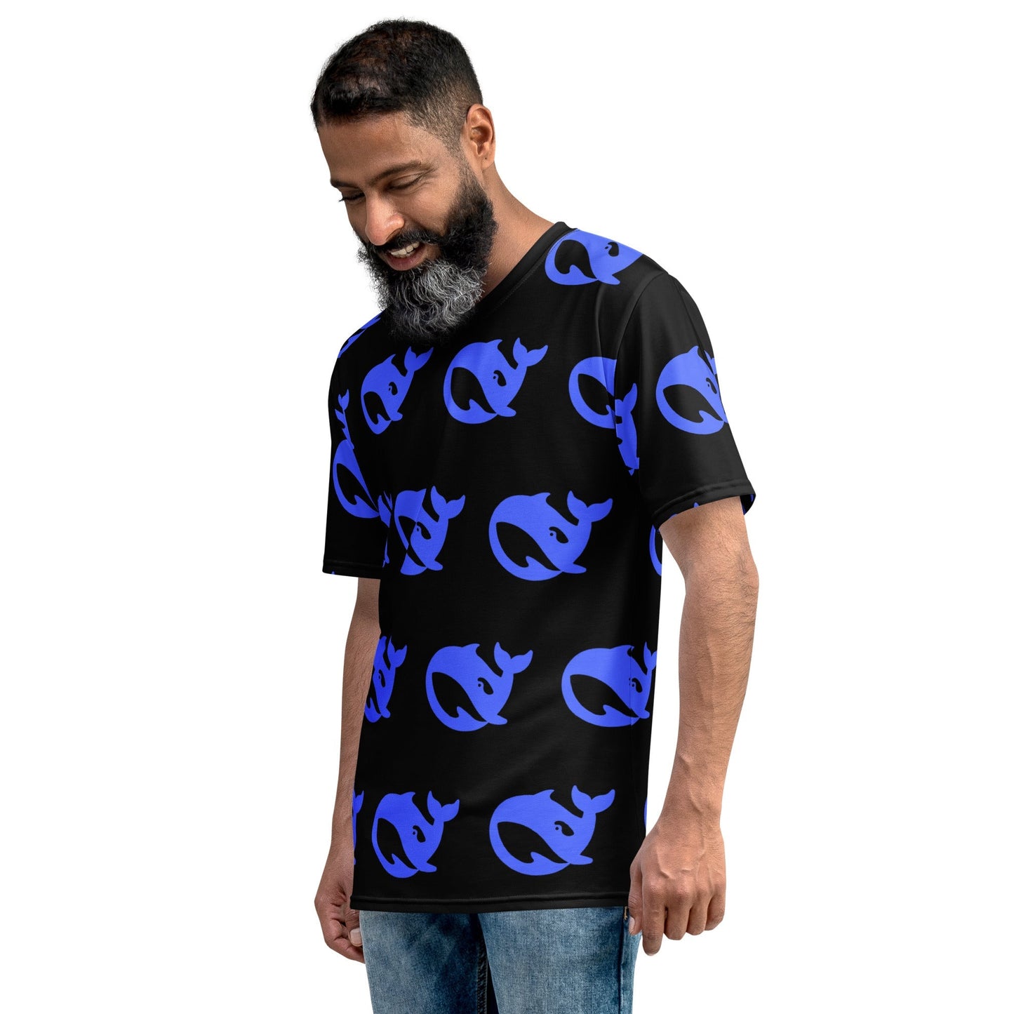 Product mockup photo of the DeepSeek Pattern T Shirt (men).
