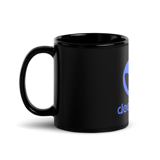 Image of the Black DeepSeek Stacked Logo Mug.