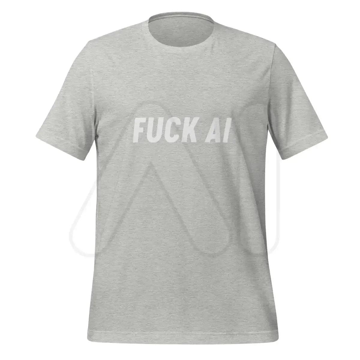 Product mockup photo of the Fuck AI T Shirt 4 (unisex) Athletic Heather / M.