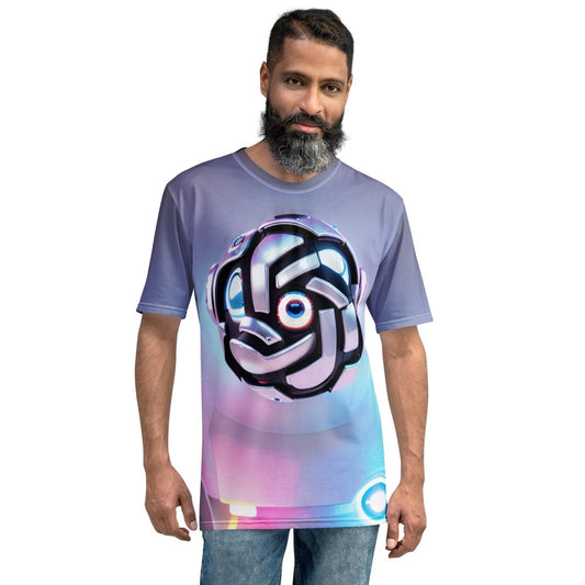 Product mockup photo of the Futuristic Logo T Shirt (men).