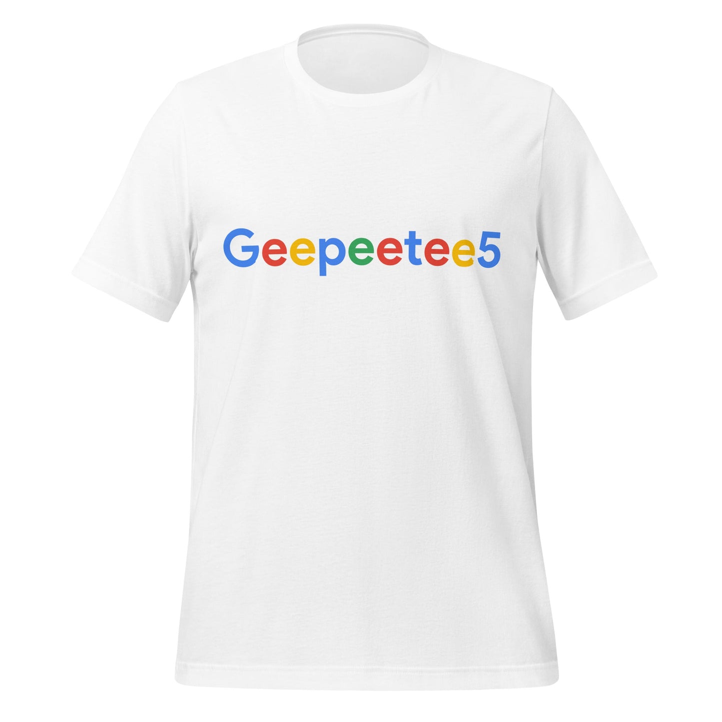 Product mockup photo of the Geepeetee5 Search Logo T Shirt (unisex) White / M.