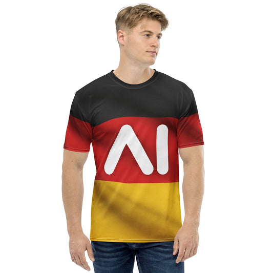 Product mockup photo of the Germany AI Logo T Shirt (men).