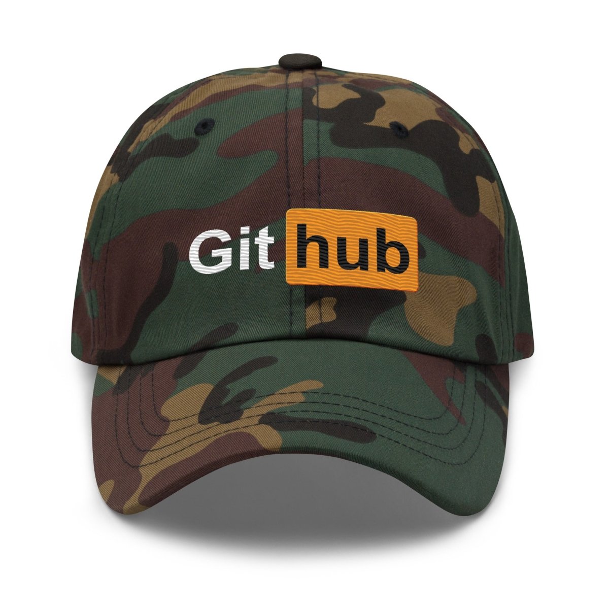 Image of the GitHub for Adults Cap Green Camo.