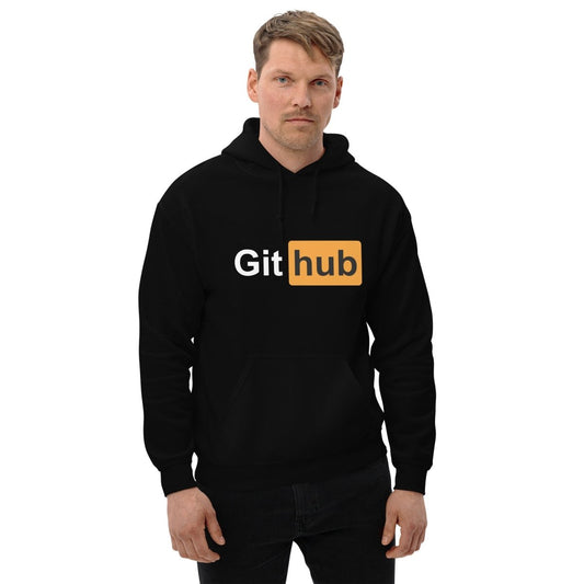Product mockup photo of the GitHub for Adults Hoodie (unisex).
