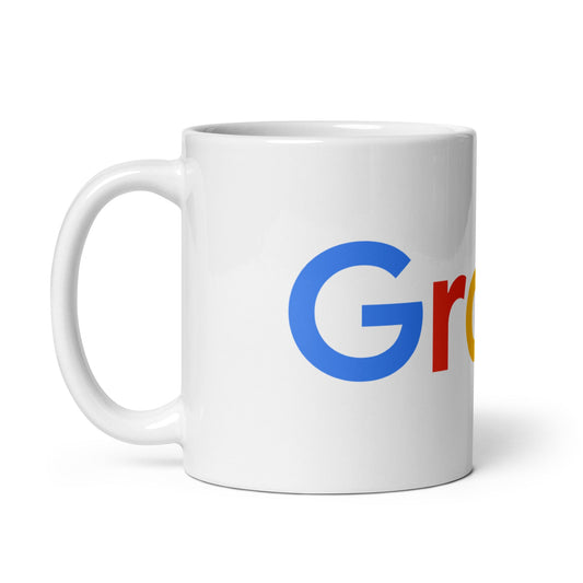 Image of the Grok 3 Search Logo White Glossy Mug.