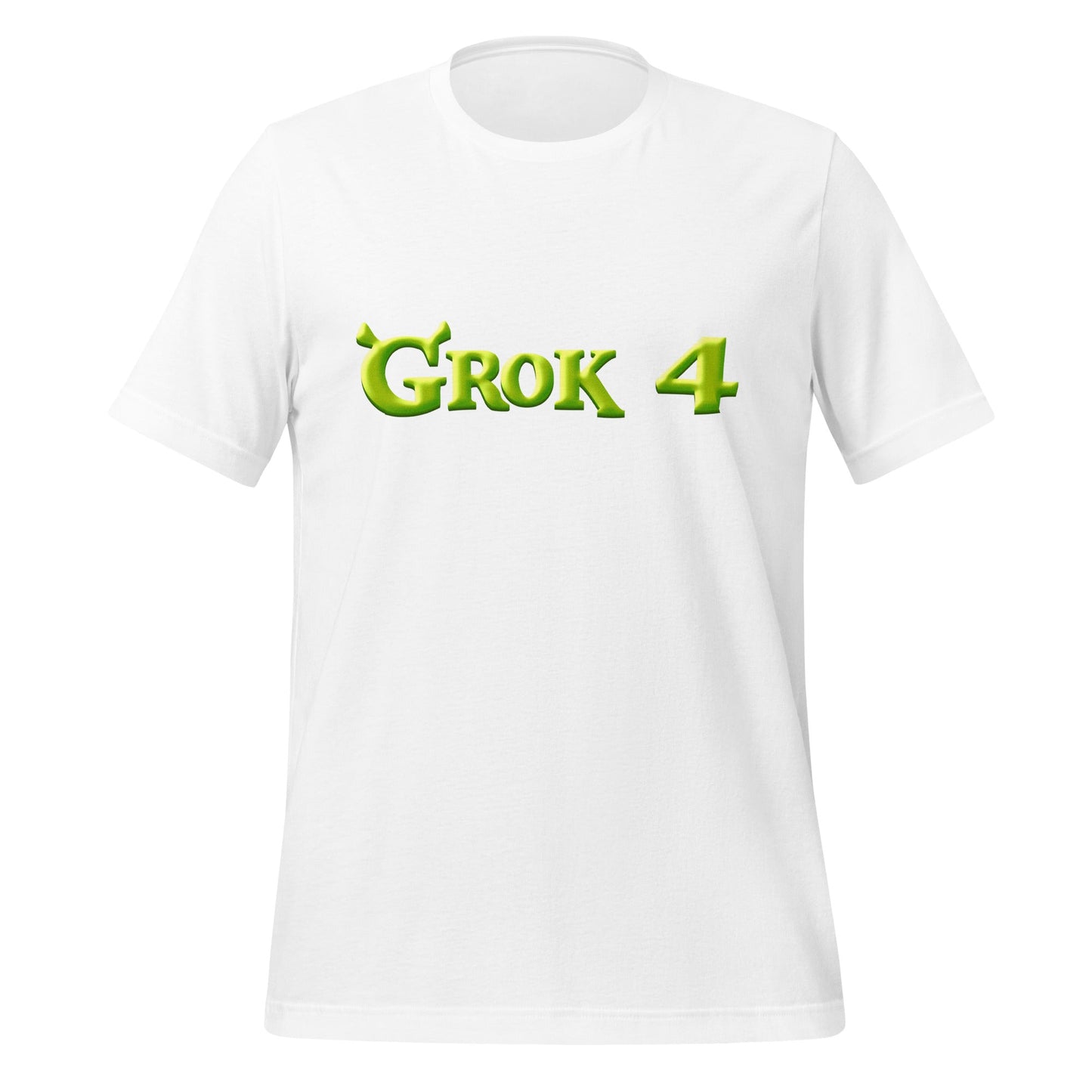 Product mockup photo of the Grok 4 Ogre T Shirt (unisex) White / M.