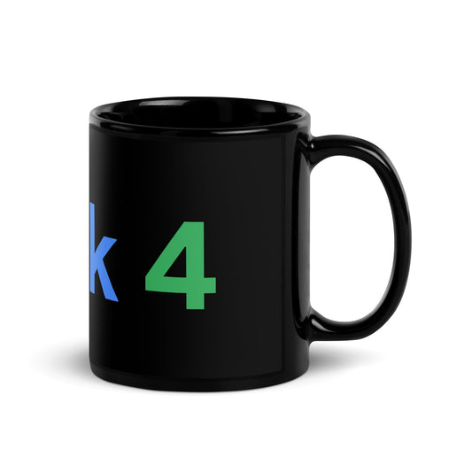 Image of the Grok 4 Search Logo Black Glossy Mug.