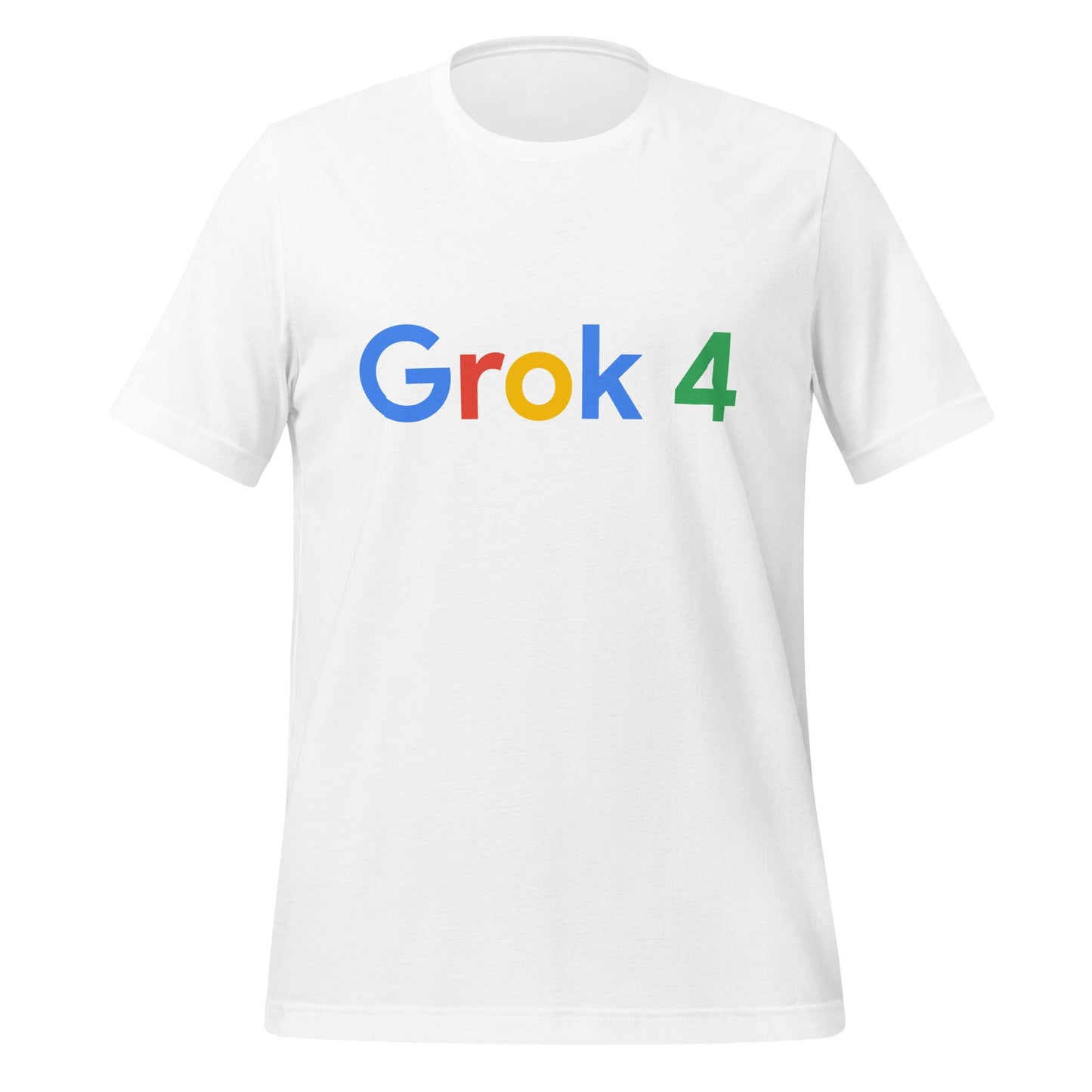 Product mockup photo of the Grok 4 Search Logo T Shirt (unisex) White / M.